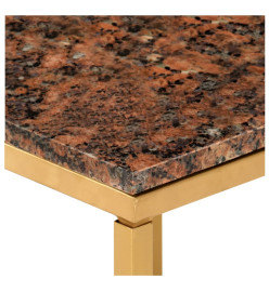 Table basse Rouge 60x60x35 cm Pierre véritable texture marbre