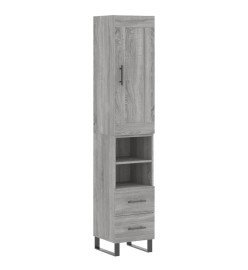 Buffet haut Sonoma gris 34,5x34x180 cm Bois d'ingénierie