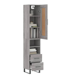 Buffet haut Sonoma gris 34,5x34x180 cm Bois d'ingénierie