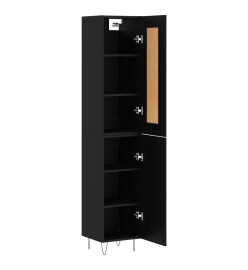 Buffet haut Noir 34,5x34x180 cm Bois d'ingénierie