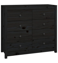 Armoire latérale Noir 100x40x90 cm Bois de pin massif