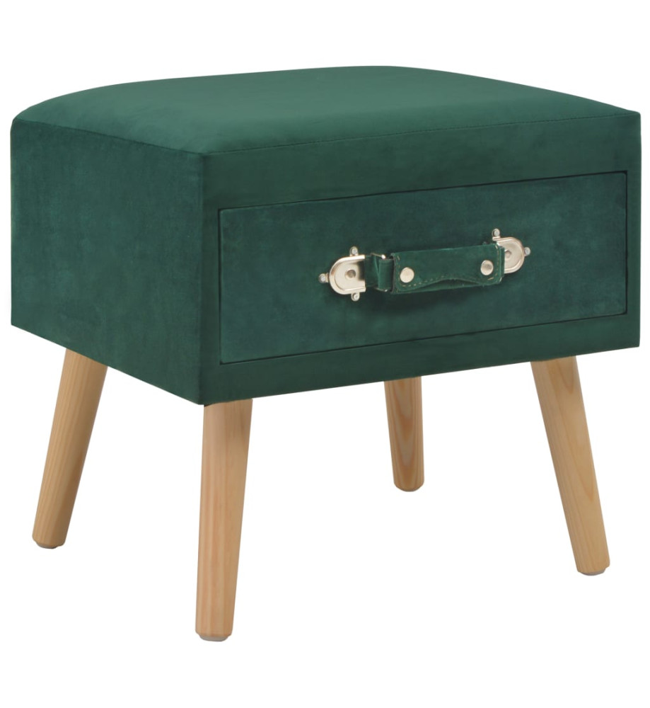 Table de chevet Vert 40x35x40 cm Velours