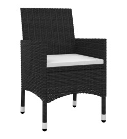 Ensemble à dîner de jardin coussins 7 pcs Résine tressée Verre