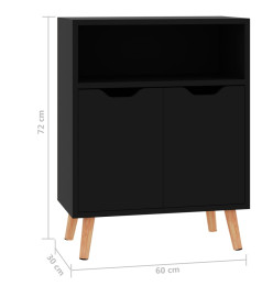 Buffet Noir brillant 60x30x72 cm Aggloméré