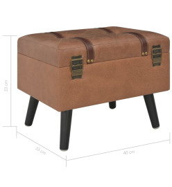 Tabouret de rangement 40 cm Marron Similicuir