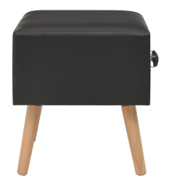 Tables de chevet 2 pcs Noir 40x35x40 cm Similicuir