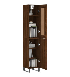 Buffet haut Chêne marron 34,5x34x180 cm Bois d'ingénierie