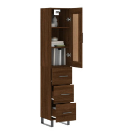 Buffet haut Chêne marron 34,5x34x180 cm Bois d'ingénierie