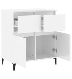 Buffet Blanc brillant 60x35x70 cm Bois d'ingénierie