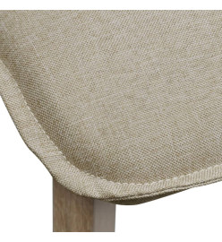 Chaises à manger lot de 4 beige tissu et chêne massif