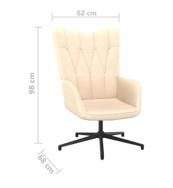 Chaise de relaxation avec tabouret Crème Tissu