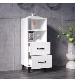 Buffet Blanc brillant 34,5x34x90 cm Bois d'ingénierie