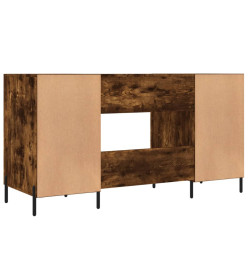 Bureau chêne fumé 140x50x75 cm bois d'ingénierie