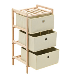 Étagères de rangement avec 3 paniers en tissu 2 pcs Beige Cèdre