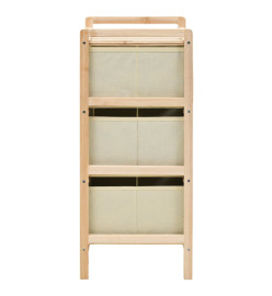 Étagères de rangement avec 3 paniers en tissu 2 pcs Beige Cèdre