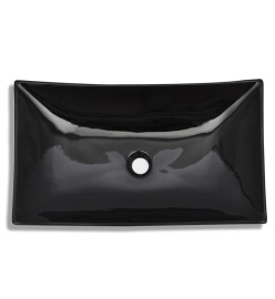 Vasque rectangulaire céramique Noir pour salle de bain