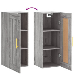 Armoire murale sonoma gris 34,5x34x90 cm bois d'ingénierie