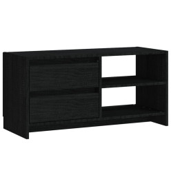 Meuble TV Noir 80x31x39 cm Bois de pin massif