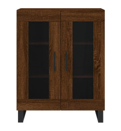 Buffet haut Chêne marron 69,5x34x180 cm Bois d'ingénierie