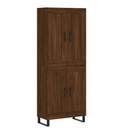 Buffet haut Chêne marron 69,5x34x180 cm Bois d'ingénierie