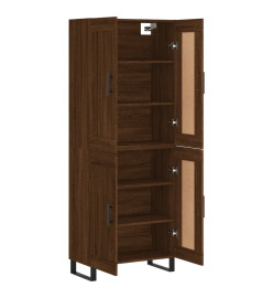 Buffet haut Chêne marron 69,5x34x180 cm Bois d'ingénierie