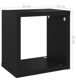 Étagères cube murales 4 pcs Noir 22x15x22 cm