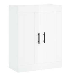 Armoire murale blanc brillant 69,5x34x90 cm bois d'ingénierie