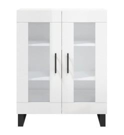 Buffet haut Blanc brillant 69,5x34x180 cm Bois d'ingénierie