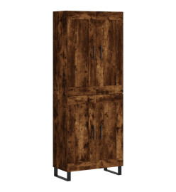 Buffet haut Chêne fumé 69,5x34x180 cm Bois d'ingénierie