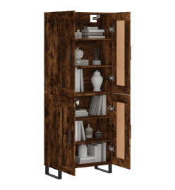 Buffet haut Chêne fumé 69,5x34x180 cm Bois d'ingénierie