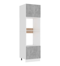 Armoire à micro-ondes Gris béton 60x57x207 cm Aggloméré