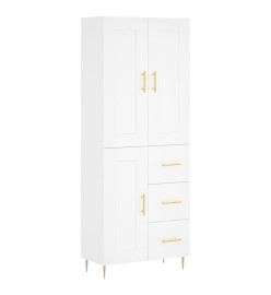 Buffet haut Blanc 69,5x34x180 cm Bois d'ingénierie