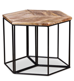 Table basse Bois de manguier massif 56x48x40 cm