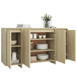 Buffet chêne sonoma 135x41x75 cm bois d'ingénierie