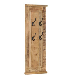 Porte-manteaux 2 pcs Bois massif de manguier 38x100 cm