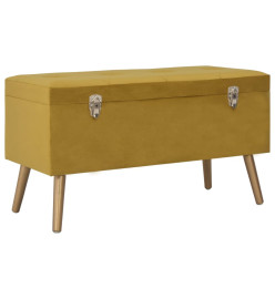 Tabourets de rangement 3 pcs Jaune moutarde Velours