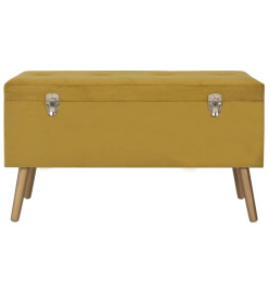 Tabourets de rangement 3 pcs Jaune moutarde Velours