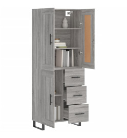 Buffet haut Sonoma gris 69,5x34x180 cm Bois d'ingénierie