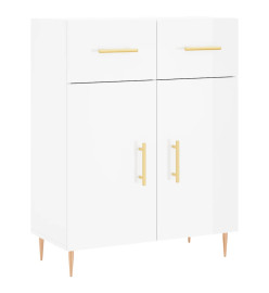 Buffet Blanc brillant 69,5x34x90 cm Bois d'ingénierie