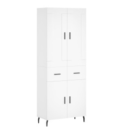 Buffet haut Blanc 69,5x34x180 cm Bois d'ingénierie