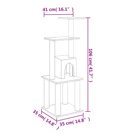 Arbre à chat avec griffoirs en sisal Gris foncé 105 cm