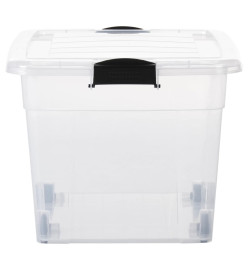 Boîtes de rangement et roues et couvercles 2pcs Transparent 60L