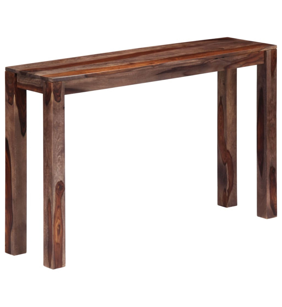 Table console Gris 120x30x76 cm Bois de Sesham massif