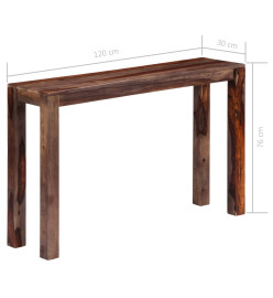 Table console Gris 120x30x76 cm Bois de Sesham massif