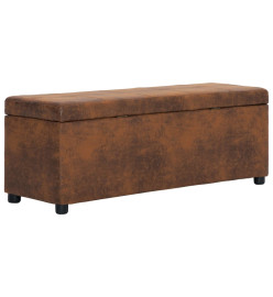 Banc avec compartiment de rangement 116 cm Marron Similicuir