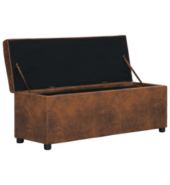 Banc avec compartiment de rangement 116 cm Marron Similicuir