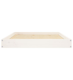 Lit pour chien Blanc 101,5x74x9 cm Bois de pin solide