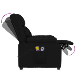 Fauteuil électrique de massage Noir Similicuir