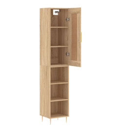 Buffet haut Chêne sonoma 34,5x34x180 cm Bois d'ingénierie