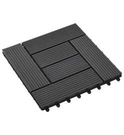 Carreaux de terrasse 22 pcs 30 x 30 cm 2 m² WPC Noir